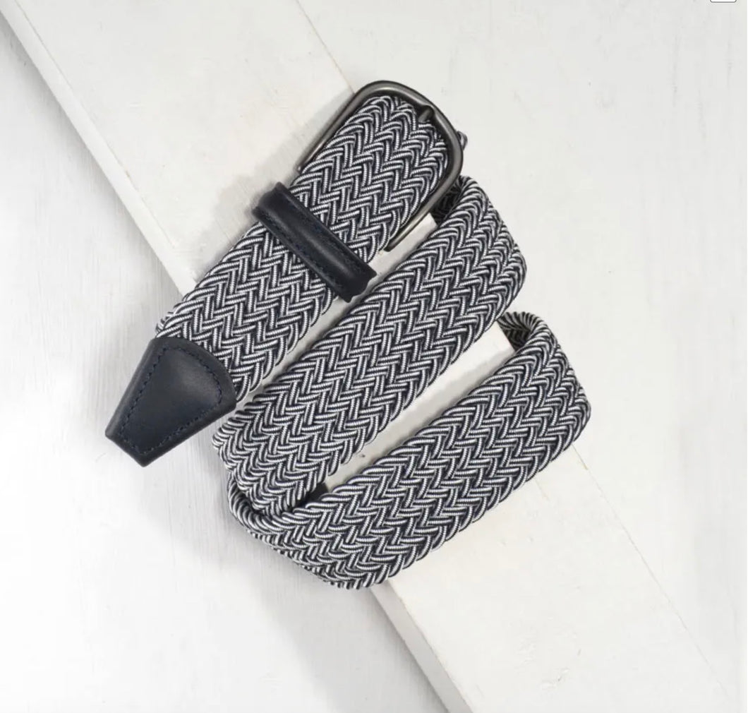Anderson's Woven Belt (Navy & White)