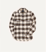 Load image into Gallery viewer, Drake&#39;s Brushed Cotton Brown / Navy Checked Shirt
