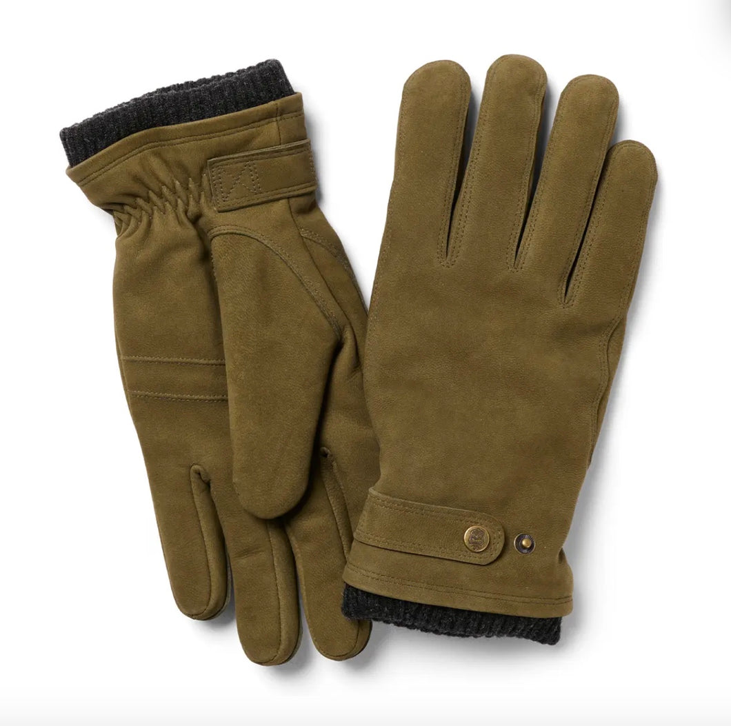 Nubuck Leather Gloves (Olive)