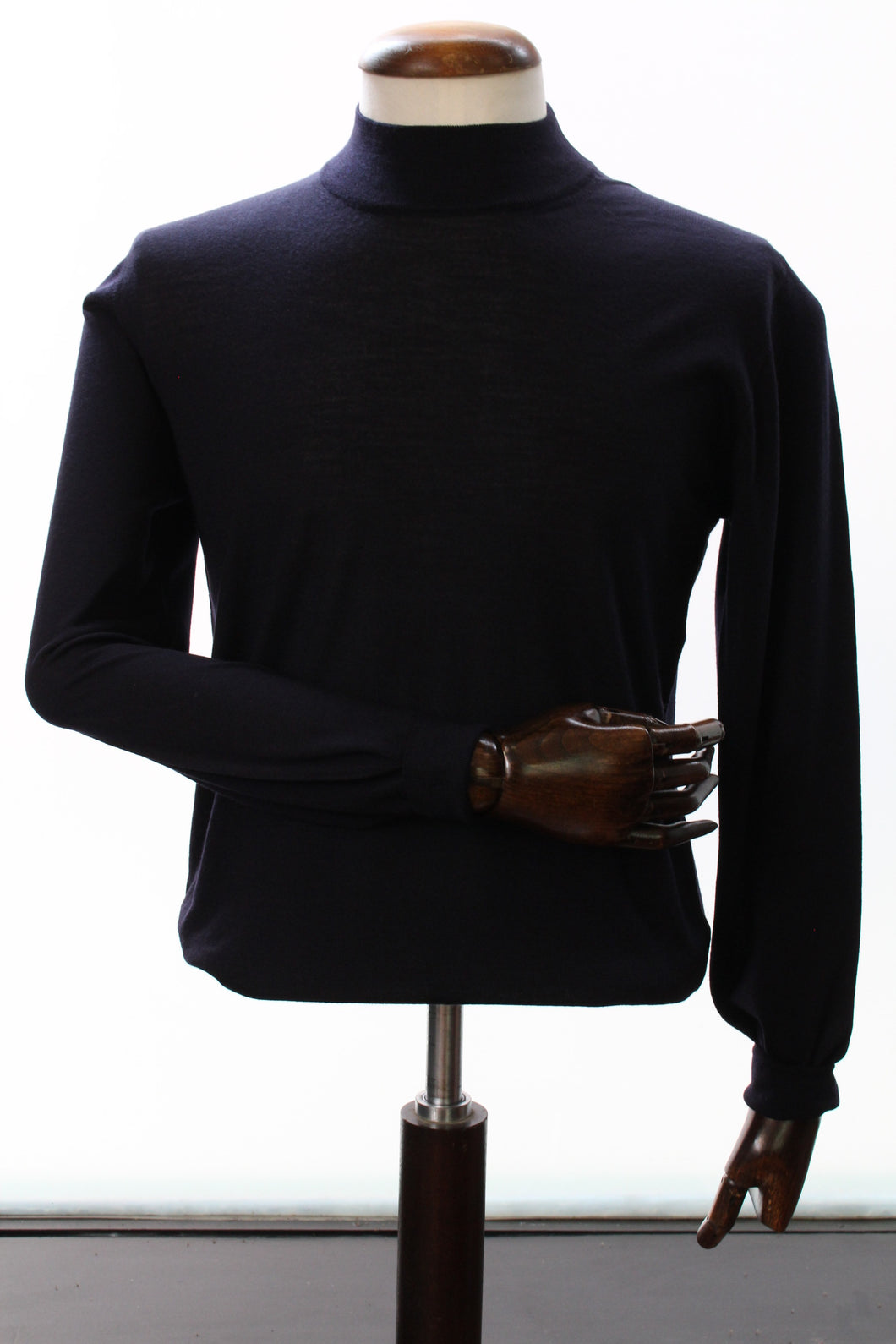 Fedeli Super 140's  MockNeck Knitwear (Navy)