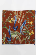 Load image into Gallery viewer, Limited Edition of Six Birds of Paradise Print Wool-Silk Pocket Square( Green)
