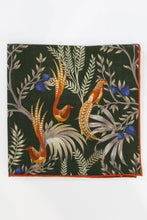 Load image into Gallery viewer, Limited Edition of Six Birds of Paradise Print Wool-Silk Pocket Square( Blue)
