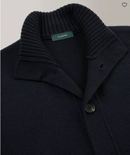 Load image into Gallery viewer, Zanone Chioto Merino Wool Bomber Cardigan - Dark Navy
