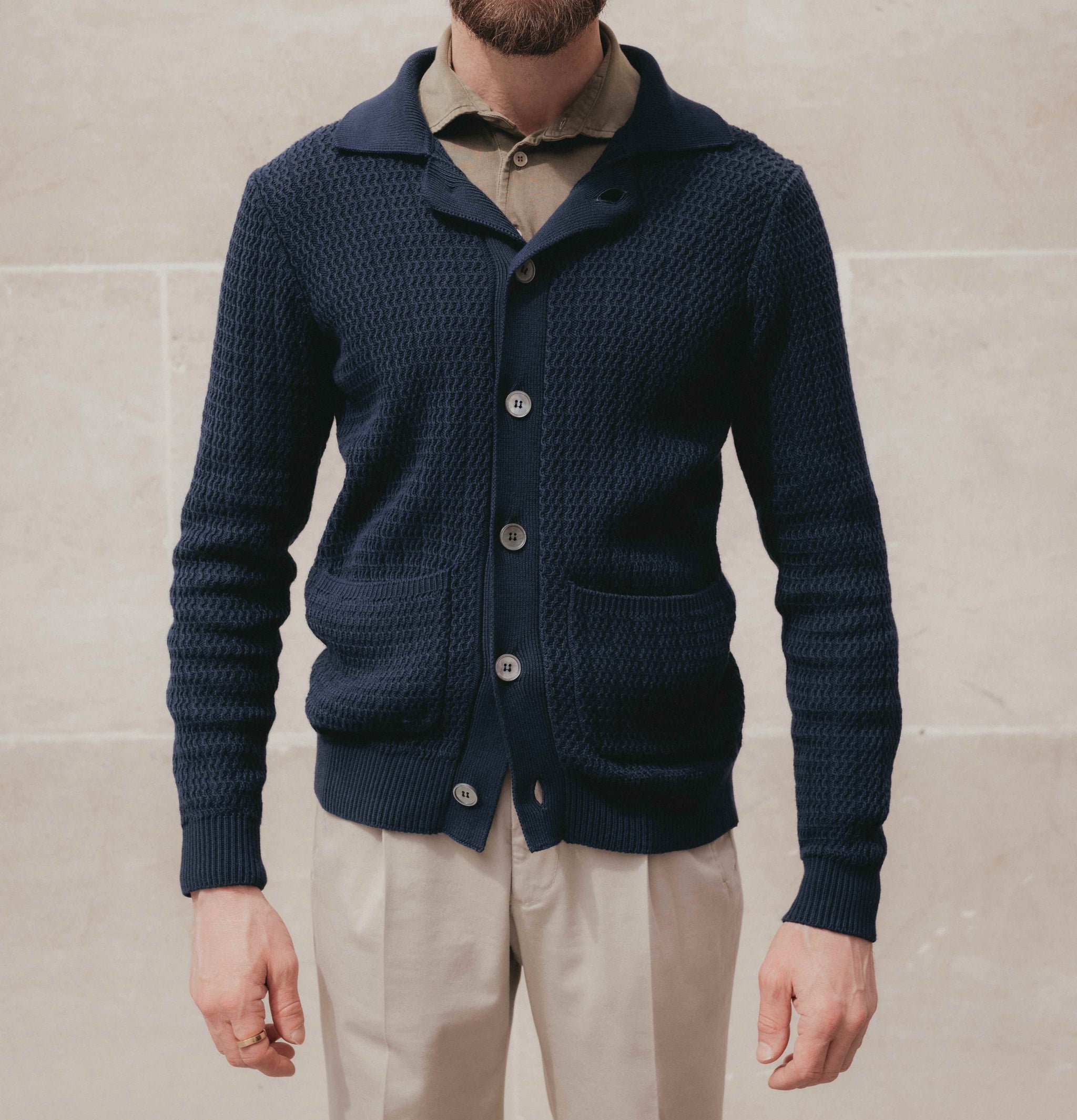 Zanone Knitted Cardigan, Slim fit (Navy) – doherty evans & stott